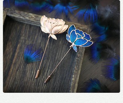 「非遗」仿点翠玫瑰花胸针